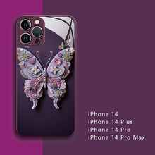 Load image into Gallery viewer, Flat 3D Butterfly Pattern Glass Cover Compatible with iPhone