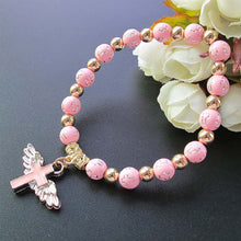 Load image into Gallery viewer, Angel Wing Cross Bracelet