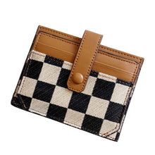 Load image into Gallery viewer, Women's Colorblock Plaid Pattern Compact Wallet
