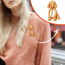 Load image into Gallery viewer, Brooch Pin with Wooden Animal Pattern