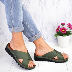 Summer Comfy Plain Peep Toe Casual Slippers