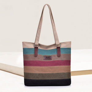 Contrast Stripe Tote Bag