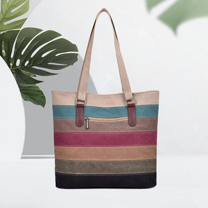 Contrast Stripe Tote Bag
