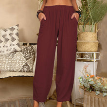 Load image into Gallery viewer, Solid Color Cotton Linen Casual Pants