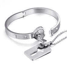 Load image into Gallery viewer, Heart Lock Bracelet &amp; Necklace