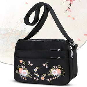 Embroidered Flower Crossbody Bag