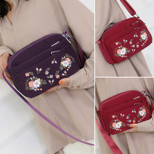 Embroidered Flower Crossbody Bag