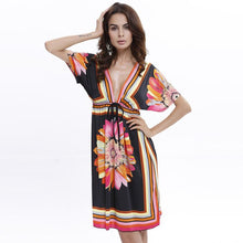 Load image into Gallery viewer, Summer V-Neck Printed Dress