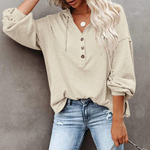 Load image into Gallery viewer, V-Neck Long Sleeve Loose Sports Hoodie