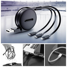 Load image into Gallery viewer, 3-1 Retractable charging cable for IOS, Micro and Type-c