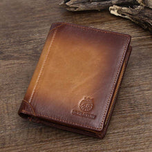 Load image into Gallery viewer, Men's Leather Bifold Wallet with Anti-theft RFID Blocking
