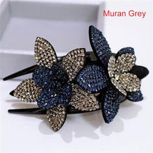 Load image into Gallery viewer, Rhinestone Double Flower Hair Clip