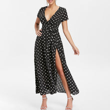 Load image into Gallery viewer, Belted Polka Dot Maxi Dress