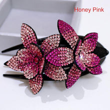 Load image into Gallery viewer, Rhinestone Double Flower Hair Clip
