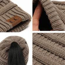 Load image into Gallery viewer, Soft Knit Ponytail Beanie