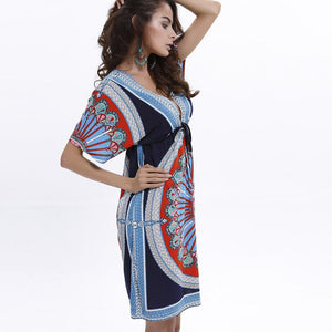 Summer V-Neck Printed Dress