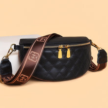 Load image into Gallery viewer, Cowhide Leather Rhombus Pattern Waist Bag