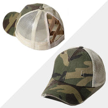 Load image into Gallery viewer, New Mesh Cross Outout Ponytail Baseball Cap