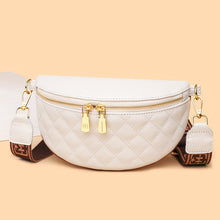 Load image into Gallery viewer, Cowhide Leather Rhombus Pattern Waist Bag