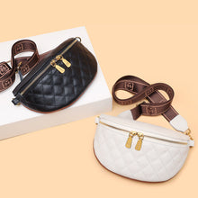 Load image into Gallery viewer, Cowhide Leather Rhombus Pattern Waist Bag
