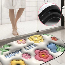 Load image into Gallery viewer, 3D flower soft diatom mud absorbent floor mat