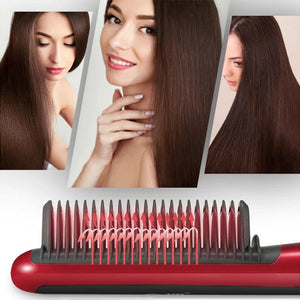 Ceramic straightening hair brush