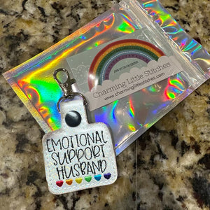 🌈Emotional Support Rainbow Hearts Keychain💕