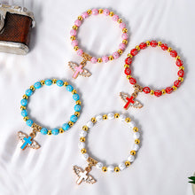 Load image into Gallery viewer, Angel Wing Cross Bracelet