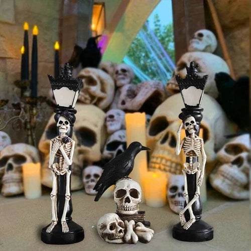 Resin Skeleton Decoration Light & Skull Crow Light