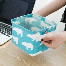 Load image into Gallery viewer, Folding Cotton Fabric Storage Basket