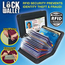 Load image into Gallery viewer, Black Leather Fraud Protector Card Case