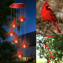 Load image into Gallery viewer, Red Bird Wind Chime Light