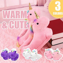 Load image into Gallery viewer, Indoor Warm Lovely Unicorn Slippers