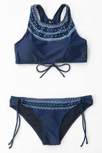 Load image into Gallery viewer, Blue Moon Lace Up Design Bikini Set.be