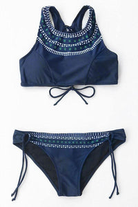 Blue Moon Lace Up Design Bikini Set.be