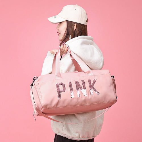 Nylon Pink Fitness Bag
