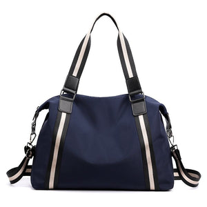 Waterproof Lightweight Stripe Duffel Bag, Weekend Carry On Overnight Bag