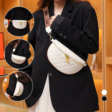 Load image into Gallery viewer, Cowhide Leather Rhombus Pattern Waist Bag