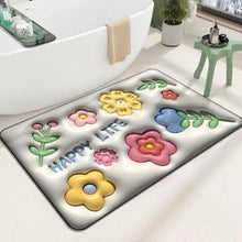 Load image into Gallery viewer, 3D flower soft diatom mud absorbent floor mat