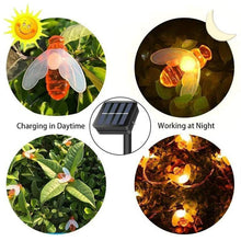 Load image into Gallery viewer, Solar-Powered LED Bee String Lights