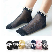 Load image into Gallery viewer, Harajuku Vintage Glitter Silver Women&#39;s socks