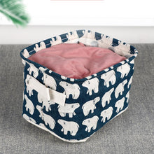 Load image into Gallery viewer, Folding Cotton Fabric Storage Basket
