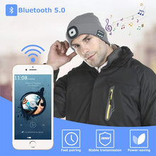 Load image into Gallery viewer, Bluetooth Beanie Hat with LED Headlight