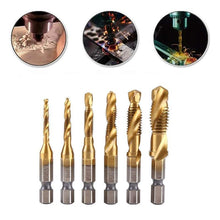 Load image into Gallery viewer, 6 Piece Metric Thread Tap Drill Bits Set