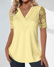 Load image into Gallery viewer, Short-sleeved Lace Patchwork Top