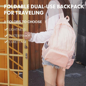 Foldable dual-use backpack for traveling