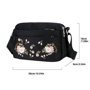 Embroidered Flower Crossbody Bag