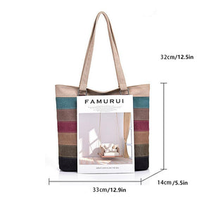 Contrast Stripe Tote Bag