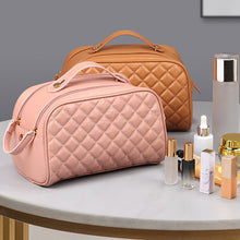 Load image into Gallery viewer, Quilted Plaid Cosmetic Bag