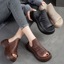 Load image into Gallery viewer, Women’s Breathable Hollowed-out Leather Sandals